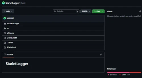 Starlet Logger Project Screenshot