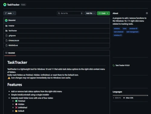 Tasktracker Project Screenshot